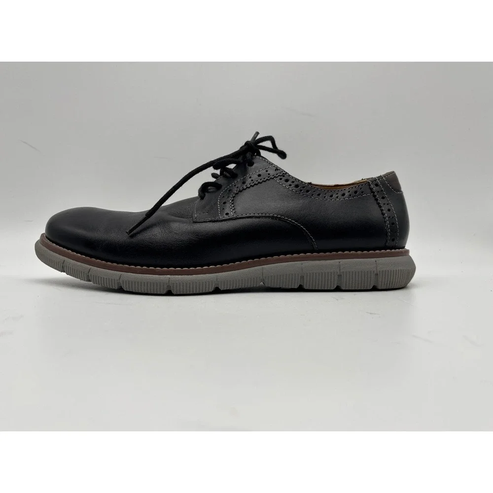 Johnston & Murphy Boys 5.5M Black Genuine Leather Oxford Derby Shoes Flex Sole